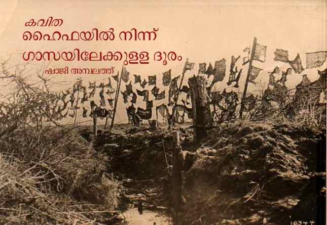 ഹൈഫയിൽ നിന്ന് ഗാസയിലേക്കുള്ള ദൂരം